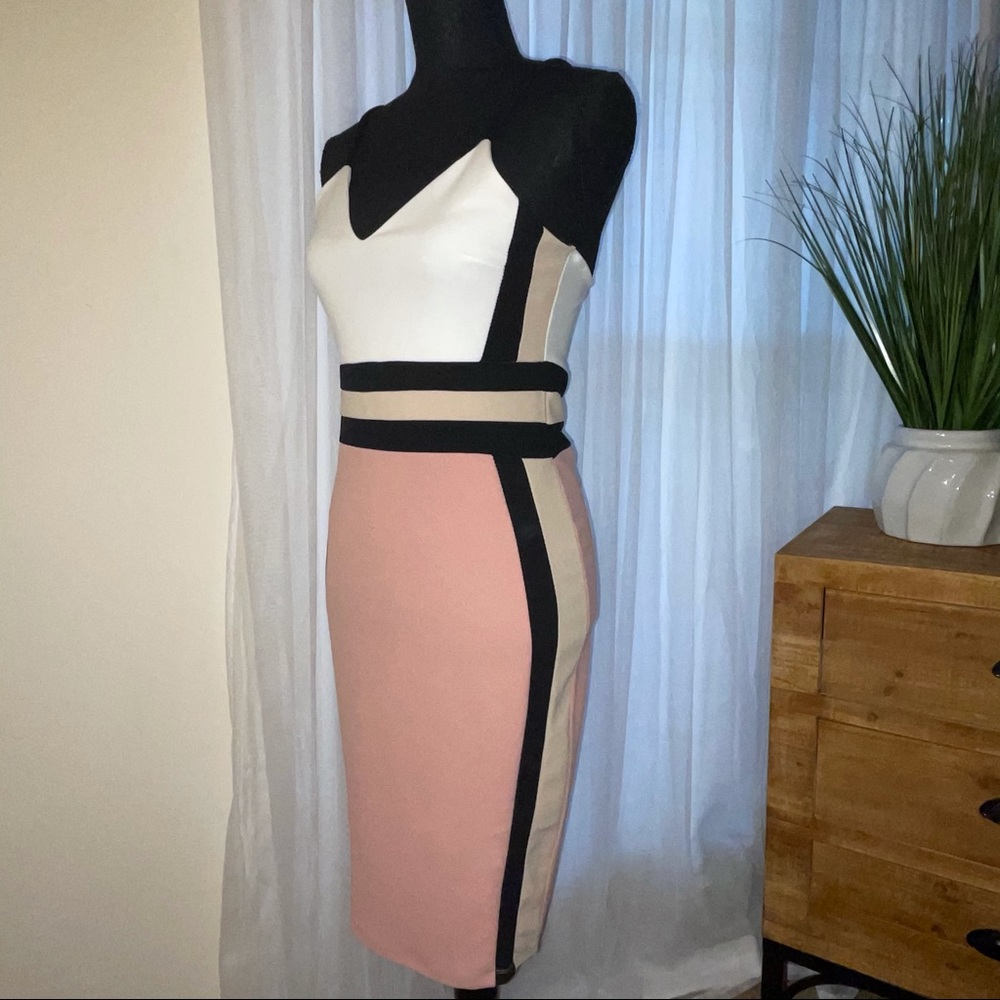 Windsor | Pink Bodycon Midi Dress